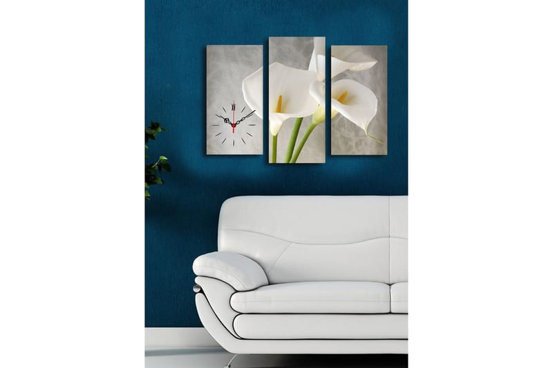 Dekorativ Canvasbilde med Klokke 3 Deler - Flerfarget - Interiør - Veggdekorasjon - Klokker