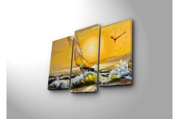 Dekorativ Canvasbilde med Klokke 3 Deler - Flerfarget - Interiør - Veggdekorasjon - Klokker