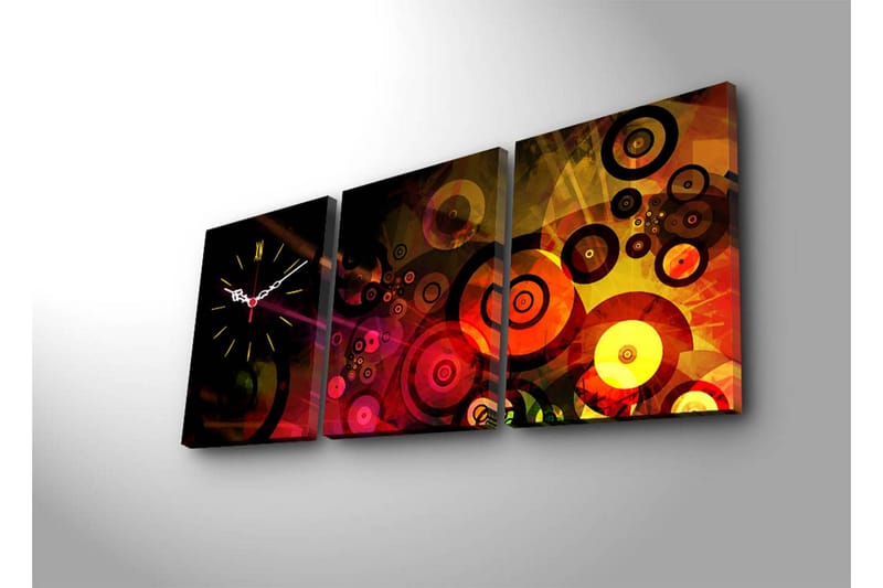 Dekorativ Canvasbilde med Klokke 3 Deler - Flerfarget - Interiør - Veggdekorasjon - Klokker
