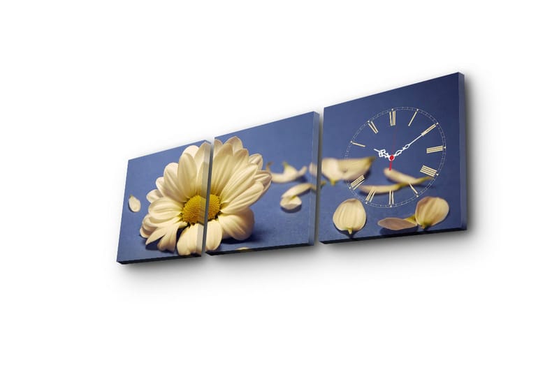Dekorativ Canvasbilde med Klokke 3 Deler - Flerfarget - Interiør - Veggdekorasjon - Klokker