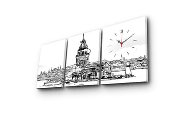 Dekorativ Canvasbilde med Klokke 3 Deler - Flerfarget - Interiør - Veggdekorasjon - Klokker