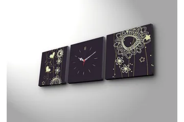 Dekorativ Canvasbilde med Klokke 3 Deler - Flerfarget - Interiør - Veggdekorasjon - Klokker
