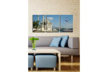 Dekorativ Canvasbilde med Klokke 3 Deler - Flerfarget - Interiør - Veggdekorasjon - Klokker