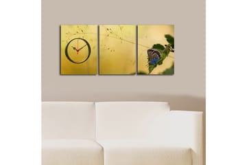 Dekorativ Canvasbilde med Klokke 3 Deler - Flerfarget - Interiør - Veggdekorasjon - Klokker
