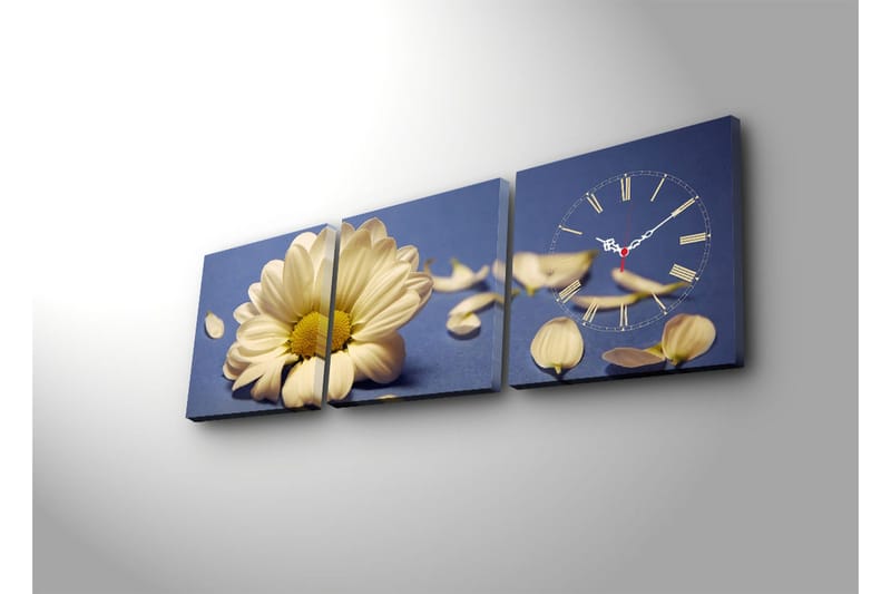 Dekorativ Canvasbilde med Klokke 3 Deler - Flerfarget - Interiør - Veggdekorasjon - Klokker