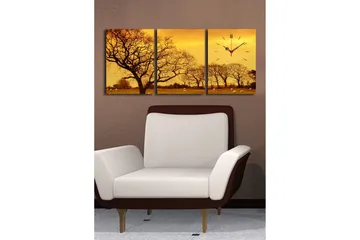 Dekorativ Canvasbilde med Klokke 3 Deler - Flerfarget - Interiør - Veggdekorasjon - Klokker