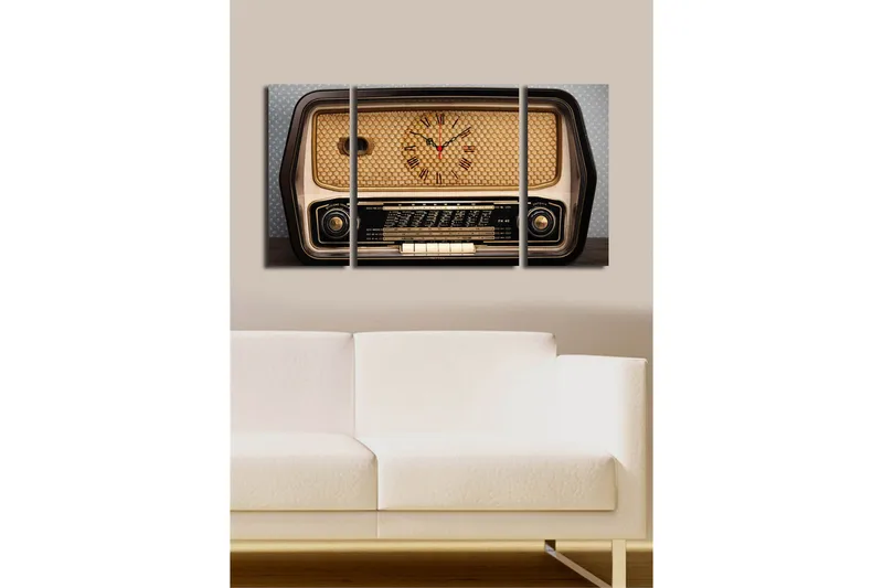 Dekorativ Canvasbilde med Klokke 3 Deler - Flerfarget - Interiør - Veggdekorasjon - Klokker