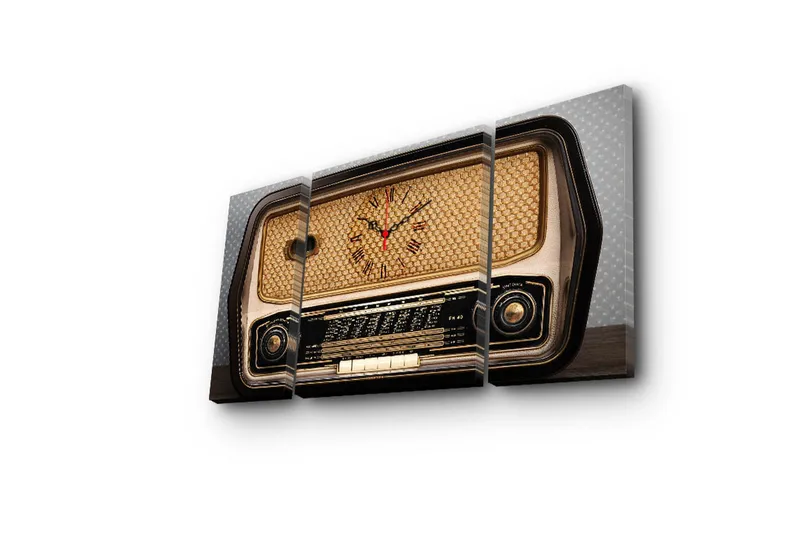 Dekorativ Canvasbilde med Klokke 3 Deler - Flerfarget - Interiør - Veggdekorasjon - Klokker