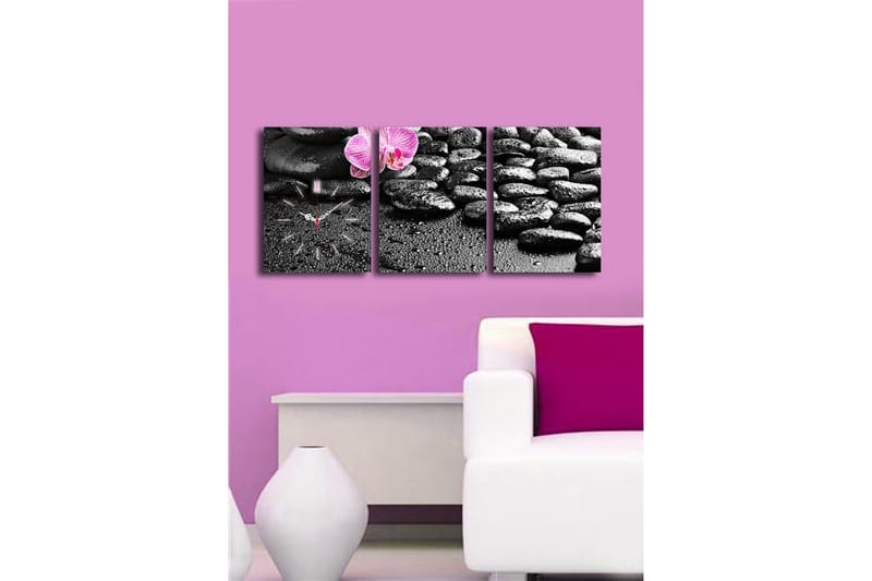 Dekorativ Canvasbilde med Klokke 3 Deler - Flerfarget - Interiør - Veggdekorasjon - Klokker