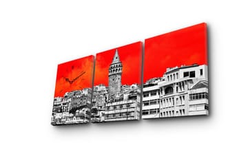 Dekorativ Canvasbilde med Klokke 3 Deler - Flerfarget - Interiør - Veggdekorasjon - Klokker