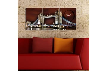 Dekorativ Canvasbilde med Klokke 3 Deler - Flerfarget - Interiør - Veggdekorasjon - Klokker