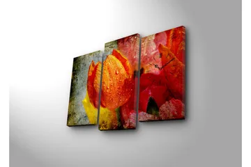 Dekorativ Canvasbilde med Klokke 3 Deler - Flerfarget - Interiør - Veggdekorasjon - Klokker