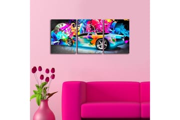 Dekorativ Canvasbilde med Klokke 3 Deler - Flerfarget - Interiør - Veggdekorasjon - Klokker