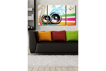 Dekorativ Canvasbilde med Klokke 3 Deler - Flerfarget - Interiør - Veggdekorasjon - Klokker