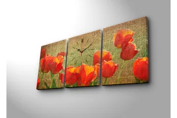 Dekorativ Canvasbilde med Klokke 3 Deler - Flerfarget - Interiør - Veggdekorasjon - Klokker