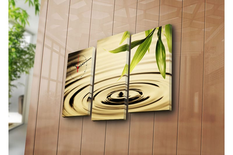 Dekorativ Canvasbilde med Klokke 3 Deler, Flerfarget