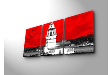 Dekorativ Canvasbilde med Klokke 3 Deler - Flerfarget - Interiør - Veggdekorasjon - Klokker