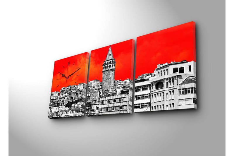 Dekorativ Canvasbilde med Klokke 3 Deler - Flerfarget - Interiør - Veggdekorasjon - Klokker