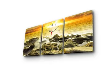 Dekorativ Canvasbilde med Klokke 3 Deler - Flerfarget - Interiør - Veggdekorasjon - Klokker