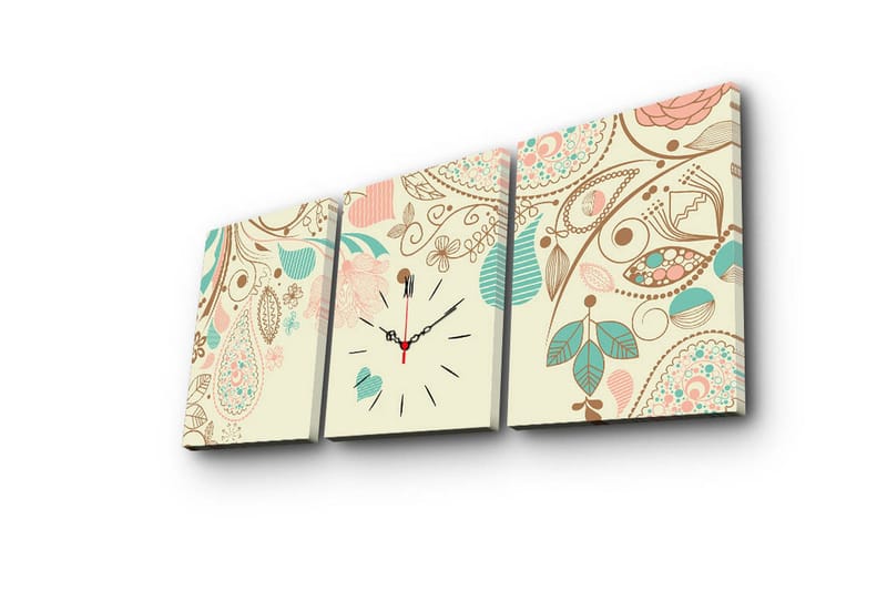 Dekorativ Canvasbilde med Klokke 3 Deler - Flerfarget - Interiør - Veggdekorasjon - Klokker