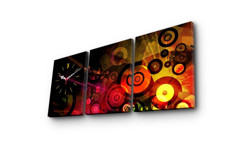 Dekorativ Canvasbilde med Klokke 3 Deler - Flerfarget - Interiør - Veggdekorasjon - Klokker