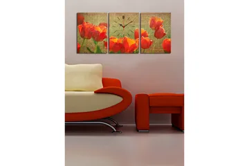 Dekorativ Canvasbilde med Klokke 3 Deler - Flerfarget - Interiør - Veggdekorasjon - Klokker