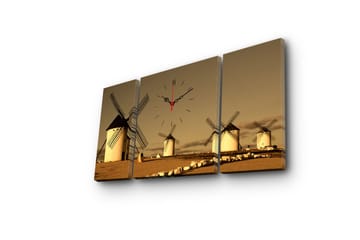 Dekorativ Canvasbilde med Klokke 3 Deler - Flerfarget - Interiør - Veggdekorasjon - Klokker