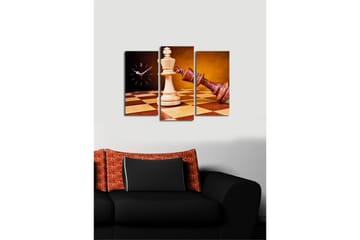 Dekorativ Canvasbilde med Klokke 3 Deler - Flerfarget - Interiør - Veggdekorasjon - Klokker