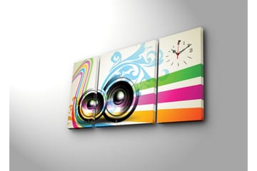 Dekorativ Canvasbilde med Klokke 3 Deler - Flerfarget - Interiør - Veggdekorasjon - Klokker