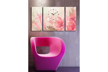 Dekorativ Canvasbilde med Klokke 3 Deler - Flerfarget - Interiør - Veggdekorasjon - Klokker