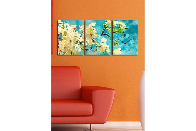 Dekorativ Canvasbilde med Klokke 3 Deler - Flerfarget - Interiør - Veggdekorasjon - Klokker