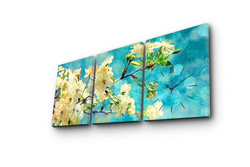 Dekorativ Canvasbilde med Klokke 3 Deler - Flerfarget - Interiør - Veggdekorasjon - Klokker