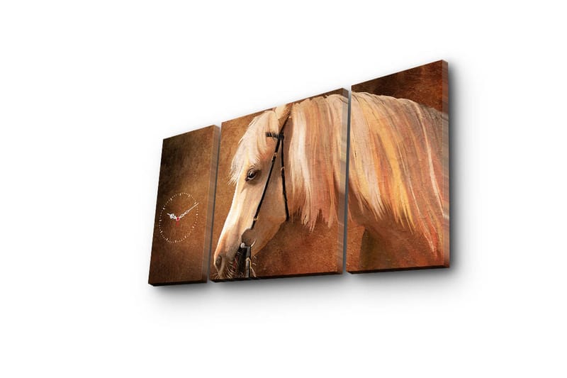 Dekorativ Canvasbilde med Klokke 3 Deler - Flerfarget - Interiør - Veggdekorasjon - Klokker