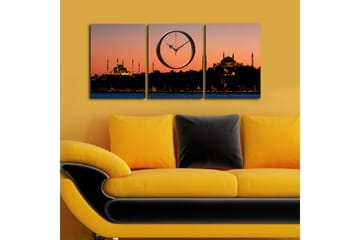 Dekorativ Canvasbilde med Klokke 3 Deler - Flerfarget - Interiør - Veggdekorasjon - Klokker