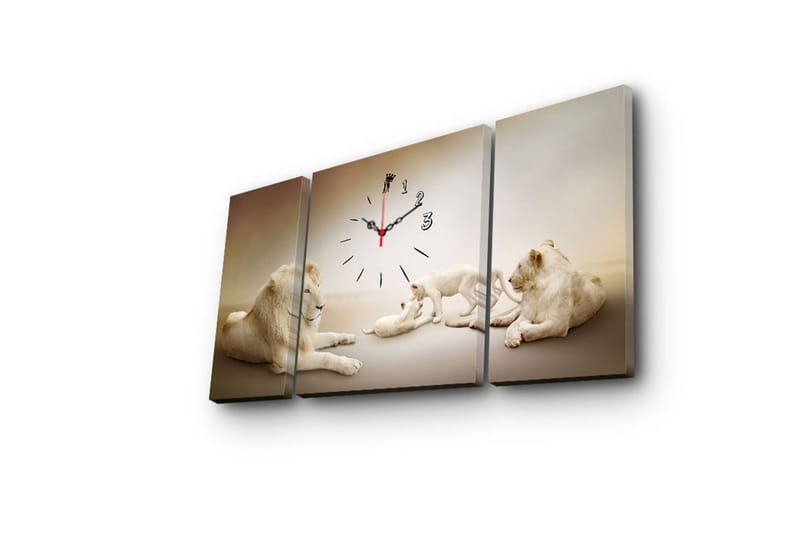 Dekorativ Canvasbilde med Klokke 3 Deler - Flerfarget - Interiør - Veggdekorasjon - Klokker