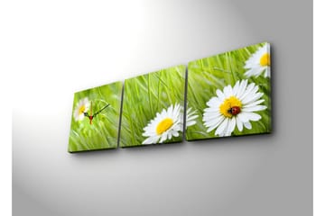 Dekorativ Canvasbilde med Klokke 3 Deler - Flerfarget - Interiør - Veggdekorasjon - Klokker