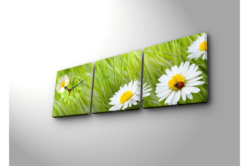 Dekorativ Canvasbilde med Klokke 3 Deler - Flerfarget - Interiør - Veggdekorasjon - Klokker