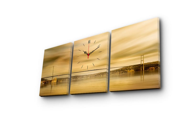 Dekorativ Canvasbilde med Klokke 3 Deler - Flerfarget - Interiør - Veggdekorasjon - Klokker