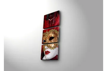 Dekorativ Canvasbilde med Klokke 3 Deler - Flerfarget - Interiør - Veggdekorasjon - Klokker