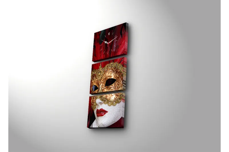 Dekorativ Canvasbilde med Klokke 3 Deler - Flerfarget - Interiør - Veggdekorasjon - Klokker