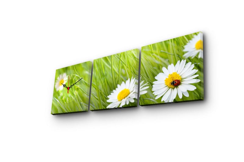 Dekorativ Canvasbilde med Klokke 3 Deler - Flerfarget - Interiør - Veggdekorasjon - Klokker