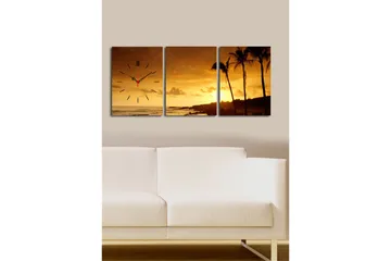 Dekorativ Canvasbilde med Klokke 3 Deler - Flerfarget - Interiør - Veggdekorasjon - Klokker