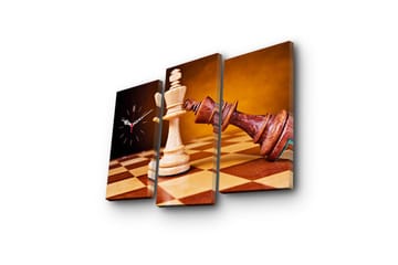 Dekorativ Canvasbilde med Klokke 3 Deler - Flerfarget - Interiør - Veggdekorasjon - Klokker