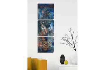 Dekorativ Canvasbilde med Klokke 3 Deler - Flerfarget - Interiør - Veggdekorasjon - Klokker