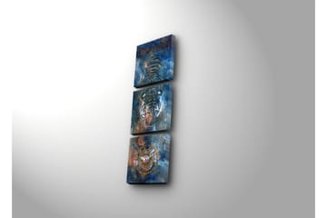 Dekorativ Canvasbilde med Klokke 3 Deler - Flerfarget - Interiør - Veggdekorasjon - Klokker