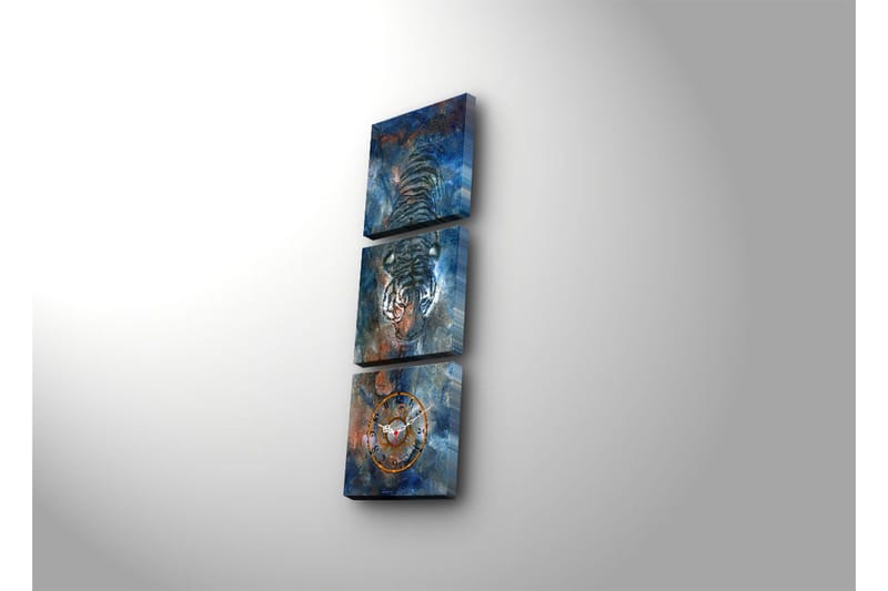 Dekorativ Canvasbilde med Klokke 3 Deler - Flerfarget - Interiør - Veggdekorasjon - Klokker