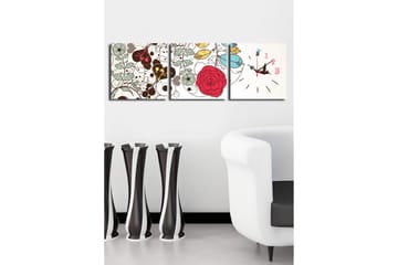 Dekorativ Canvasbilde med Klokke 3 Deler - Flerfarget - Interiør - Veggdekorasjon - Klokker