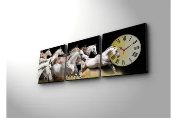 Dekorativ Canvasbilde med Klokke 3 Deler - Flerfarget - Interiør - Veggdekorasjon - Klokker