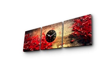 Dekorativ Canvasbilde med Klokke 3 Deler - Flerfarget - Interiør - Veggdekorasjon - Klokker