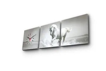 Dekorativ Canvasbilde med Klokke 3 Deler - Flerfarget - Interiør - Veggdekorasjon - Klokker